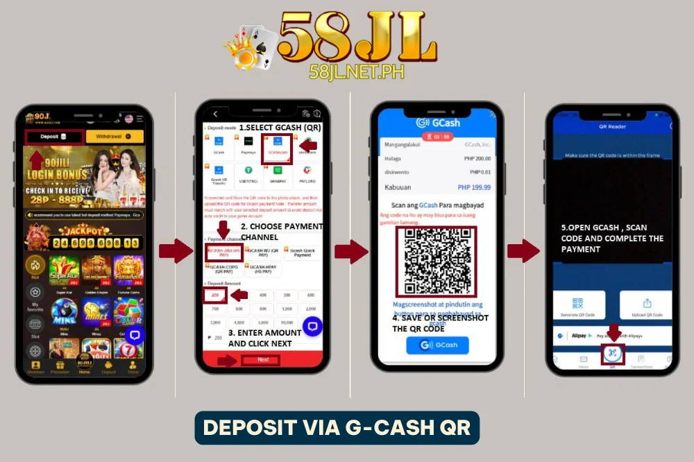 Deposit via G-Cash QR Code 58jl